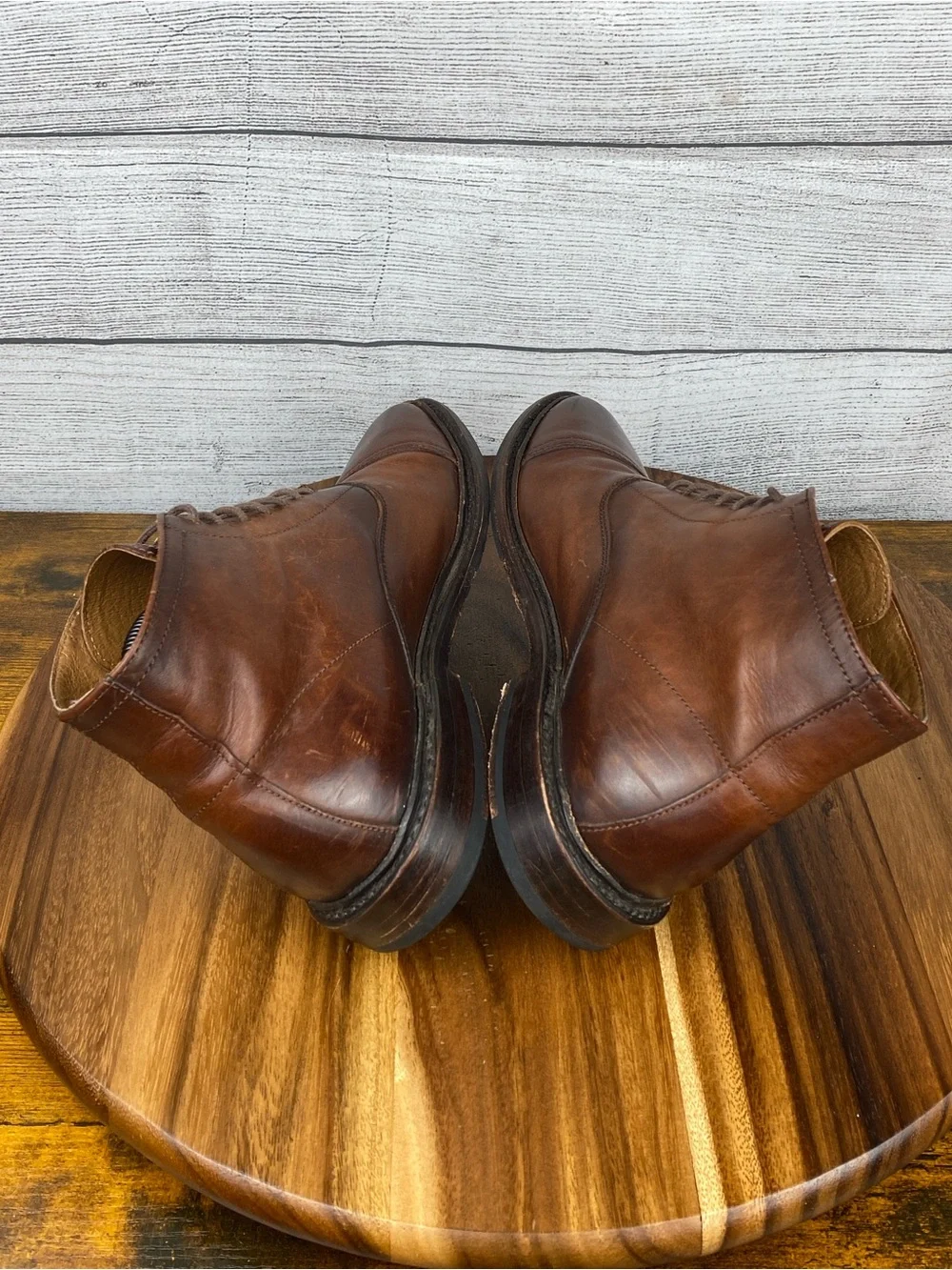 FRYE Paul Cap Toe Lace Up Cognac Brown Leather Boot Men’s Shoe Size 7 D